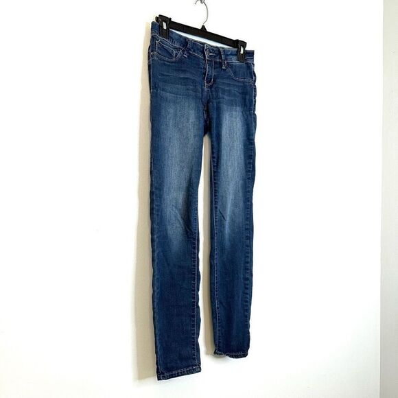 YMI Stretch Cotton Blend Low Rise Blue Denim Skinny Leg Jeans Medium Wash Size 3 - Picture 2 of 6
